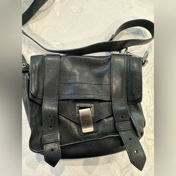 Proenza Schouler PS1 Tiny Black Leather Satchel Crossbody Bag - Picture 2 of 4